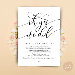 Invitation Oh Oui, On L'A Fait, Dîner Mariage Elopement