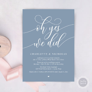 Invitation Oh Oui, On L'A Fait, Dîner Mariage Elopement
