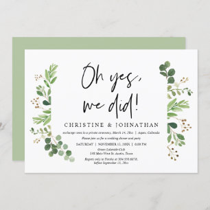 Invitation Oh oui, on l'a fait, Mariage Elopement
