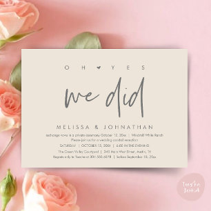 Invitation Oh oui, on l'a fait, soirée de mariage