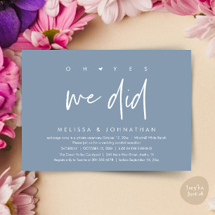 Invitation Oh oui, on l'a fait, soirée de mariage
