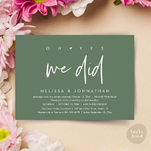 Invitation Oh oui, on l'a fait, soirée de mariage