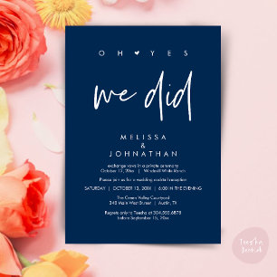 Invitation Oh oui, on l'a fait, soirée de mariage