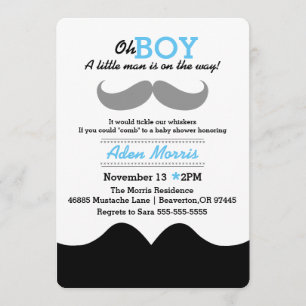 Invitation Oh, petit homme en route pour le baby shower