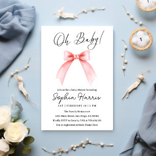 Invitation Oh petite fille Fête prénatale