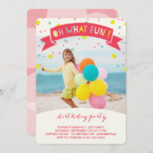 Invitation Oh Quel Amusant Confetti Anniversaire de enfant In