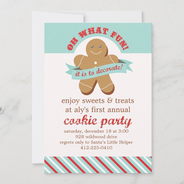 Invitation Oh Quel Amusant ! - Cookie Exchange Party (Devant)