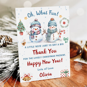 Invitation Oh Quel amusant Merci de Noël de neige