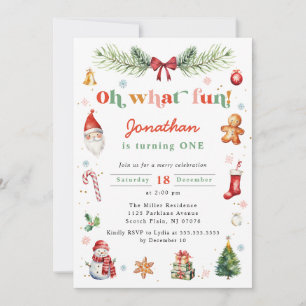 Invitation Oh Quel Amusant Premier Noël Anniversaire Fête N'I