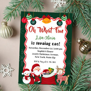 Invitation Oh Quel Amusement Fête Noël Père Noël Anniversaire