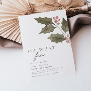 Invitation Oh Quel Anniversaire de enfant D'Hiver Amusant