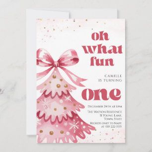 Invitation Oh quel arbre de Noël amusant pour la fille d'anni