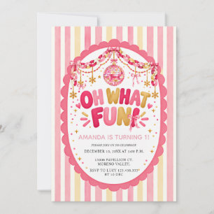 Invitation Oh Quel Plaisir Rose Or Noël Premier Anniversaire