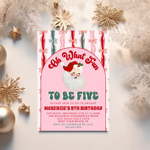 Invitation Oh Quel Plaisir Santa Rose Noël 5ème Anniversaire