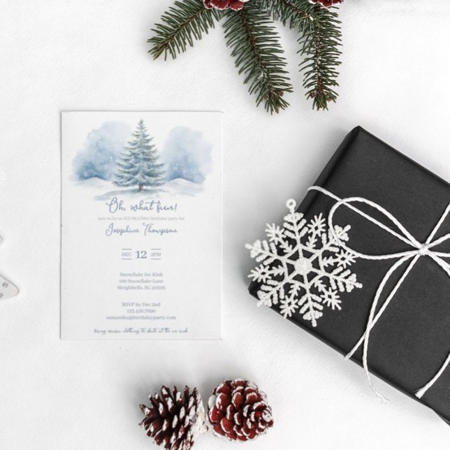 Invitation Oh, quel plaisir Snow À feuillage persistant Winte (Créateur téléchargé)