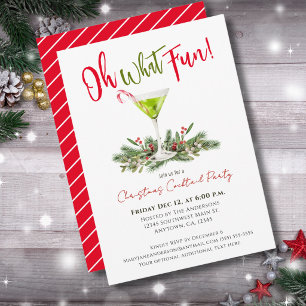 Invitation Oh Quelle Amusement Cocktail de Noël Martini Fête 