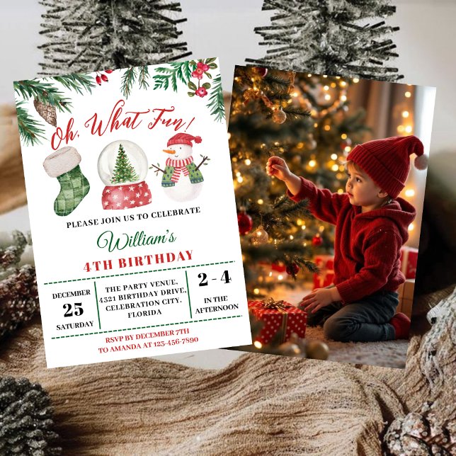 Invitation Oh Quelle Amusement ! Fête d'hiver Noël 4ème Anniv (Créateur téléchargé)