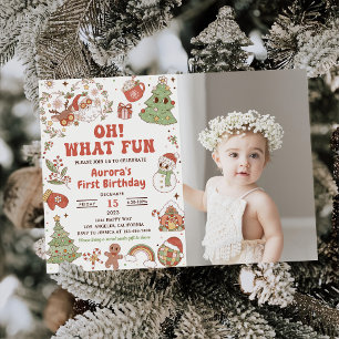 Invitation Oh Quelle Amusement Mignon Groovy Père Noël Fête d