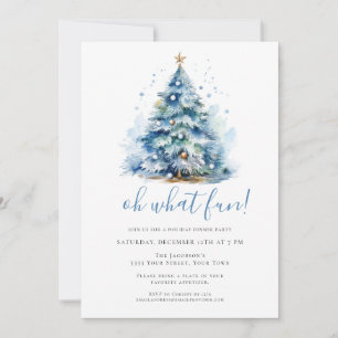 Invitation Oh Quelle Fête Bleue Festive de Vacances Dîner Par