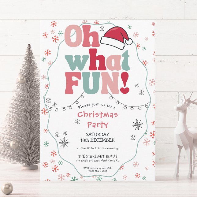 Invitation Oh Quelle Fête Rétro de Noël  (Créateur téléchargé)
