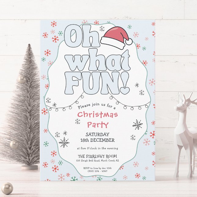 Invitation Oh Quelle Fête Rétro de Noël  (Créateur téléchargé)