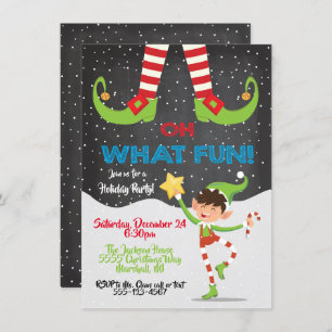 Invitation Oh quelle Fun Holiday Christmas Elf Party invitati