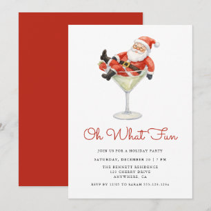 Invitation Oh Quelle Joie Santa Fête de Noël Moderne