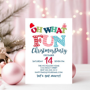 Invitation Oh Quelle Typographie amusante fête de Noël