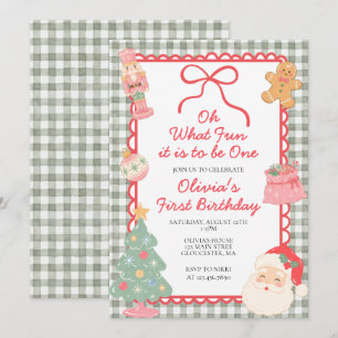 Invitation Oh qu'il est amusant de fêter son premier Noël