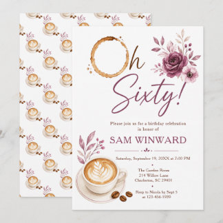 Invitation Oh Sixty Floral Café 60e Anniversaire
