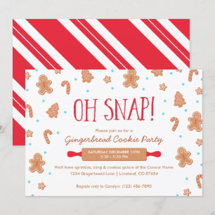 Invitation "Oh Snap !" Gingerbread Cookie Christmas Party