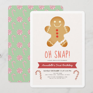Invitation Oh Snap Gingerbread Homme Anniversaire de enfant