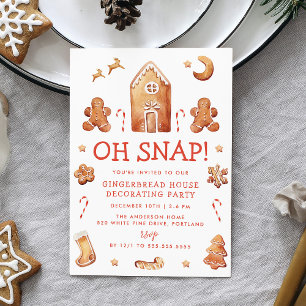 Invitation Oh Snap Gingerbread Maison Décoration Party