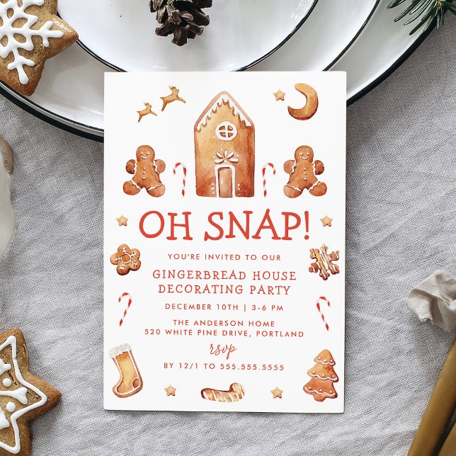 Invitation Oh Snap Gingerbread Maison Décoration Party (Créateur téléchargé)