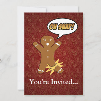 Invitation Oh, Snap ! Homme Drôle de pain d'épices