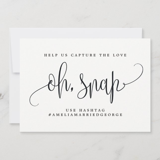 Invitation Oh Snap Instagram Sign - Jolie Calligraphie (Devant)