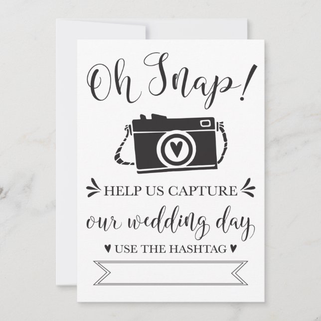 Invitation Oh Snap Mariage Hashtag (Devant)