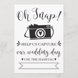 Invitation Oh Snap Mariage Hashtag