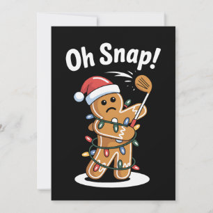 Invitation Oh Snap Noël Homme en pain d'épice Lumières Chapea