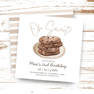 Invitation Oh Sweet   Aquarelle Cookie Dessert Anniversaire