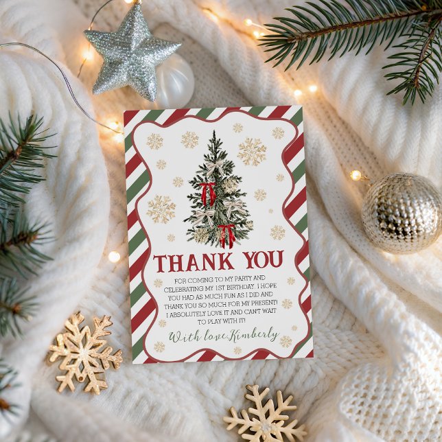 Invitation Oh What Fun Birthday Thank You Card (Créateur téléchargé)