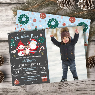Invitation Oh What Fun Neige Noël Anniversaire Photo