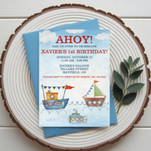 Invitation OHÉ ! Bateaux nautiques et fête d'anniversaire de 