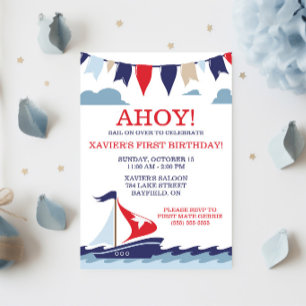 Invitation OHÉ ! Fête d'anniversaire de voile nautique 