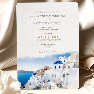 Invitation Oia Village Santorini Île Grèce Mariage