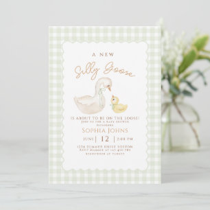 Invitation Oie En vichy Canard Genre Neutra Baby shower