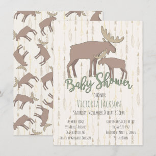 Invitation Oie et Baby shower rustiques