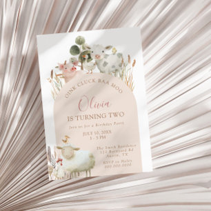 Invitation Oink Cluck Baa Moo Barnyard Anniversaire