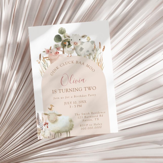 Invitation Oink Cluck Baa Moo Barnyard Anniversaire (Créateur téléchargé)