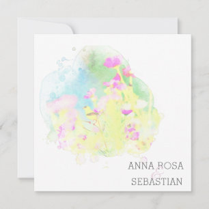 Invitation ~* Oiseau à fleurs AR12 PHOTO RSVP + Mariage QR